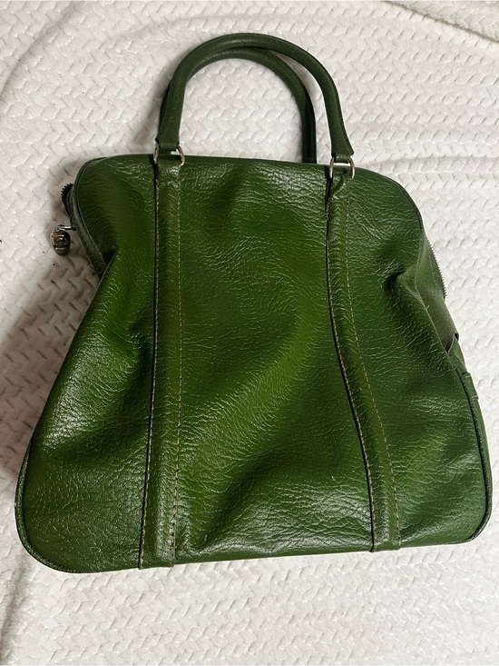 Handbags - Green Leather Tote Handbag - Sleek Everyday Carry